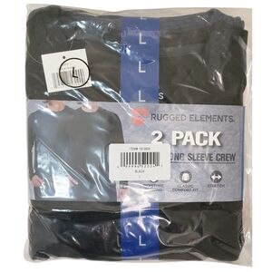 Rugged Elements Long Sleeve Crew Tees Men Black/Blue 2-pack NWT